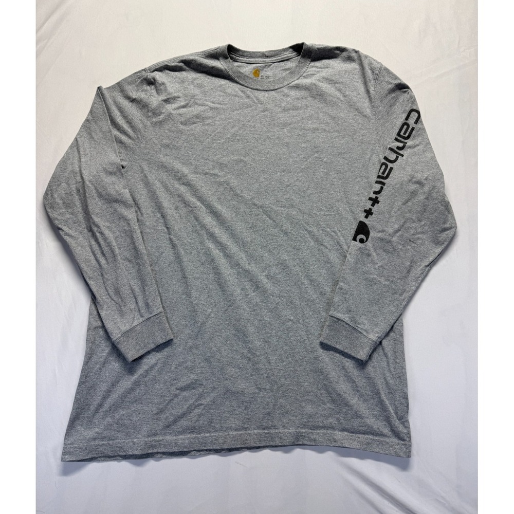 Carhartt Dearborn Loose Shirt Mens XLT Heather Gay Spellout Logo Original Fit